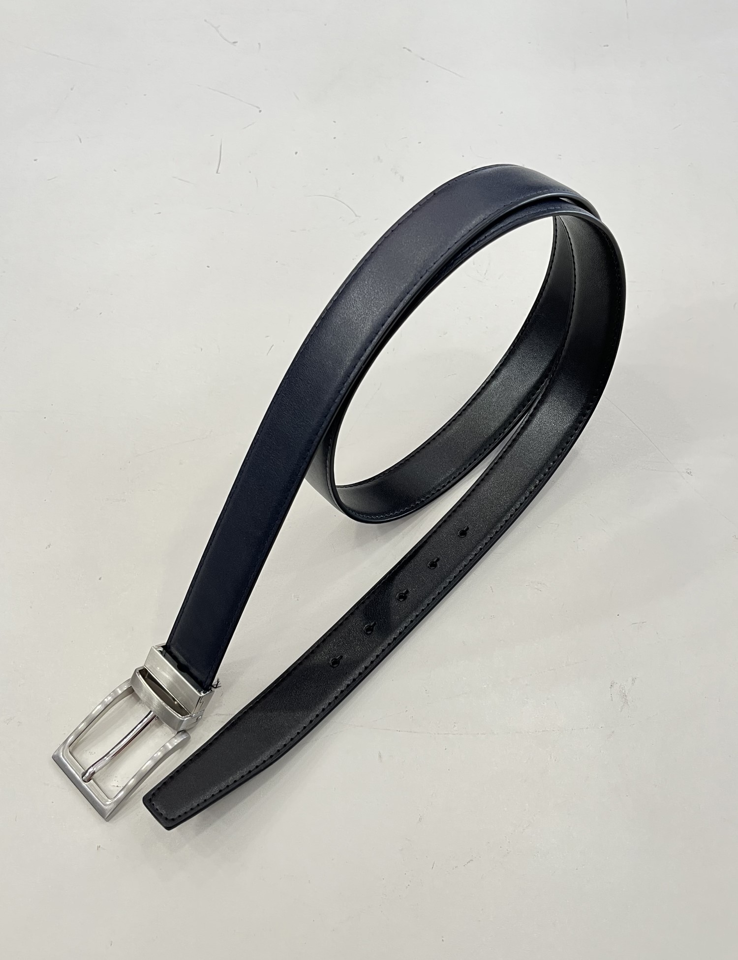 Huxley and Grace Ανδρική μαύρη μπλε ζώνη διπλής όψεως από δερματίνη 250452B